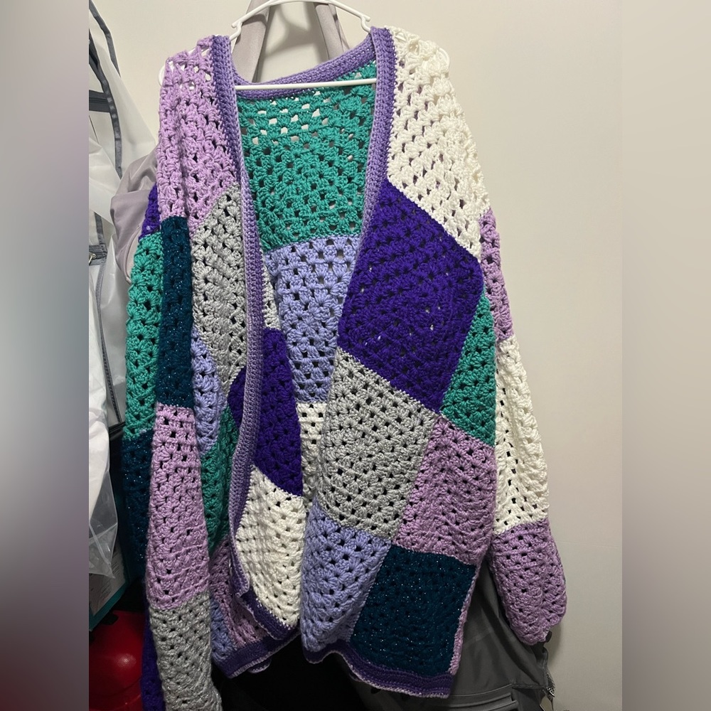 Handmade Oversized Crocheted Cardigan